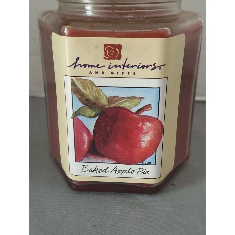 Vintage Home Interiors Baked Apple Pie Candle New Octagon Jar 2000 Y2K